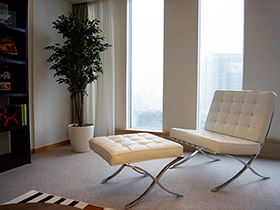 Barcelona Chair with Ottoman  (Leather)  (New)