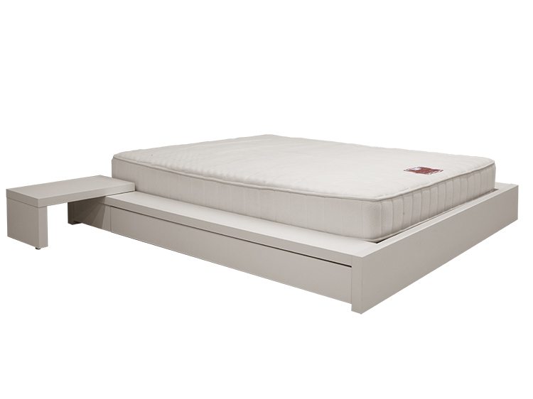 Queen-Size Bed Frame w/Night Table x2 (Used)